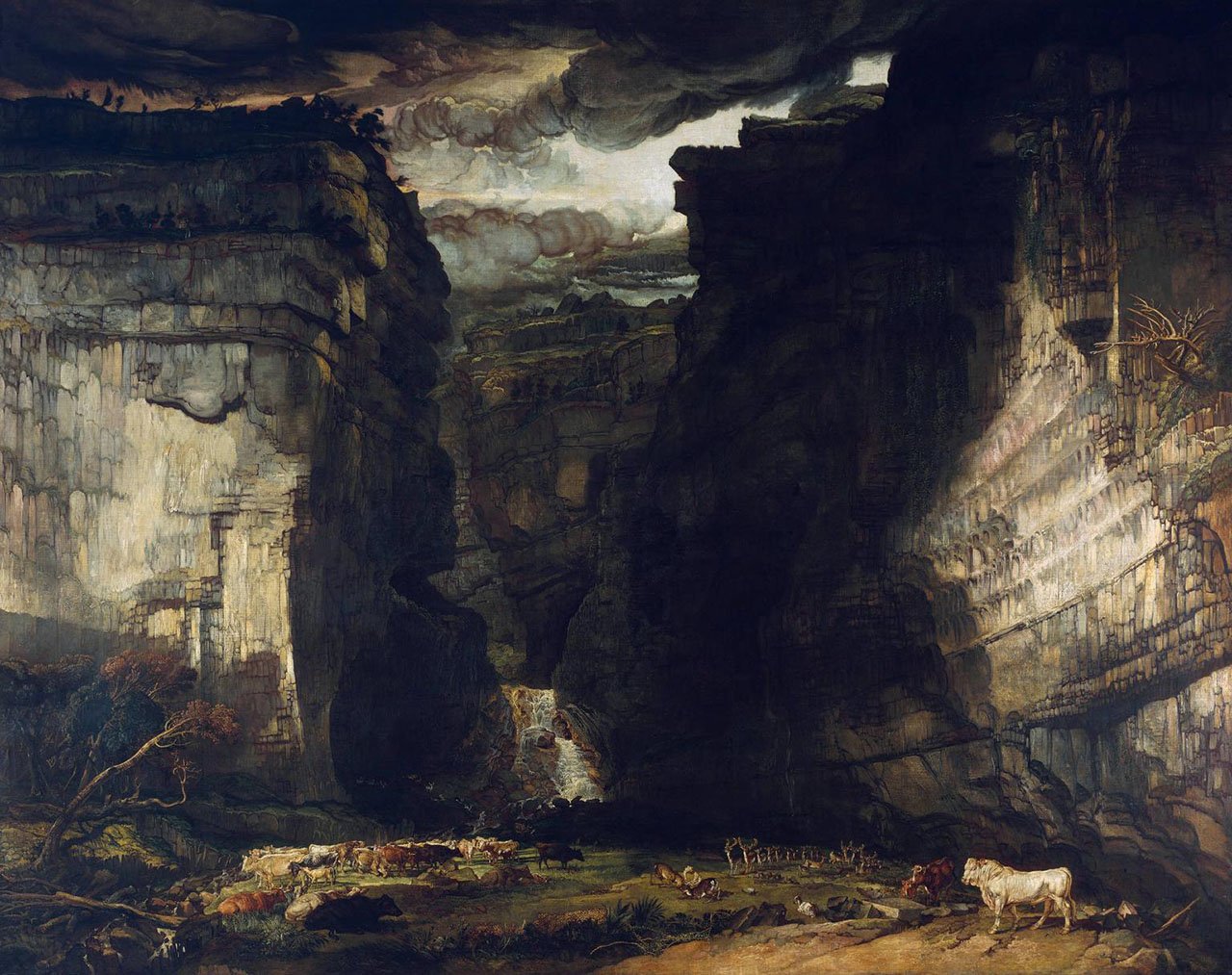 Gordale Scar (A View of Gordale, in the Manor of East Malham in Craven, Yorkshire, the Property of Lord Ribblesdale) ?1812-14, exhibited 1815 by James Ward 1769-1859